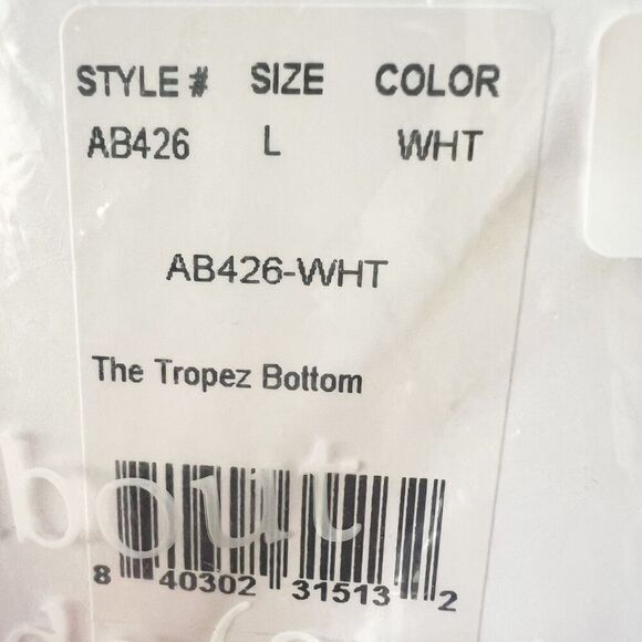 Andie Swim X Demi Moore Tropez Bikini Bottom White Crochet Textured Size L NWT - Picture 8 of 12